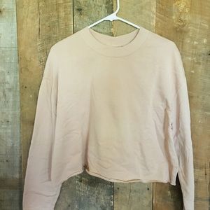 nude pink/tan cropped crewneck